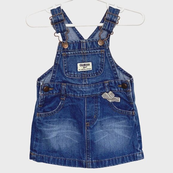 OshKosh B’gosh Other - Oshkosh B'gosh Vestbak Girls Size 12 Months Dress Denim Bow Distressed